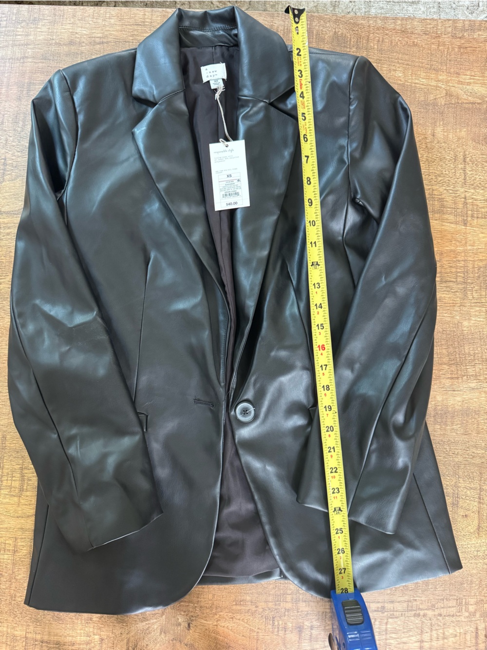 a new day Black Faux Leather Blazer